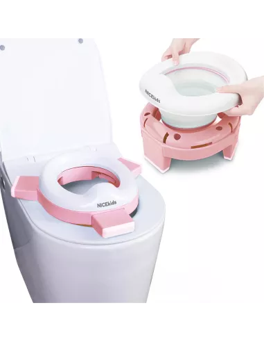 NICEKIDS nocnik antypoślizgowy 3w1 nakładka na wc sedes deskę sedesową różowy