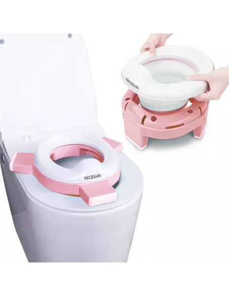 NICEKIDS nocnik antypoślizgowy 3w1 nakładka na wc sedes deskę sedesową różowy