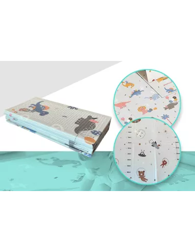 MATA PIANKOWA DWUSTRONNA SKŁADANA DUŻA 150 CM X 200 CM KOSMOS DINOZAURY