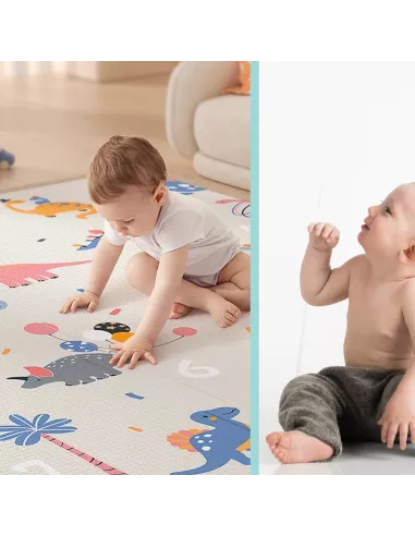 MATA PIANKOWA DWUSTRONNA SKŁADANA DUŻA 150 CM X 200 CM KOSMOS DINOZAURY