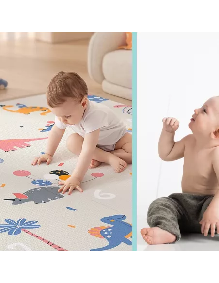 MATA PIANKOWA DWUSTRONNA SKŁADANA DUŻA 150 CM X 200 CM KOSMOS DINOZAURY