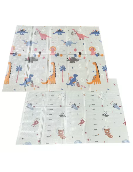 MATA PIANKOWA DWUSTRONNA SKŁADANA DUŻA 150 CM X 200 CM KOSMOS DINOZAURY