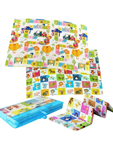 MATA PIANKOWA DWUSTRONNA SKŁADANA ALFABET DUŻA 150x200cm