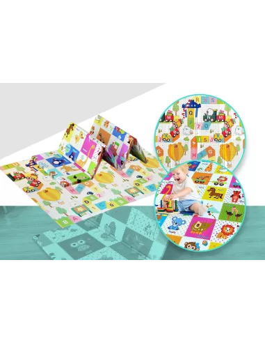 MATA PIANKOWA DWUSTRONNA SKŁADANA ALFABET DUŻA 150x200cm