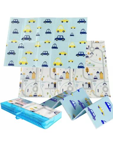 MATA PIANKOWA EDUKACYJNA SKŁADANA DUŻA 150x200cm AUTKA ULICE