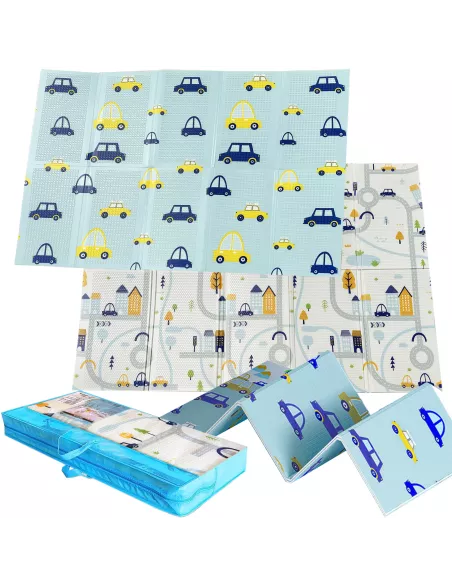 MATA PIANKOWA EDUKACYJNA SKŁADANA DUŻA 150x200cm AUTKA ULICE