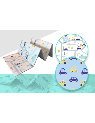 MATA PIANKOWA EDUKACYJNA SKŁADANA DUŻA 150x200cm AUTKA ULICE