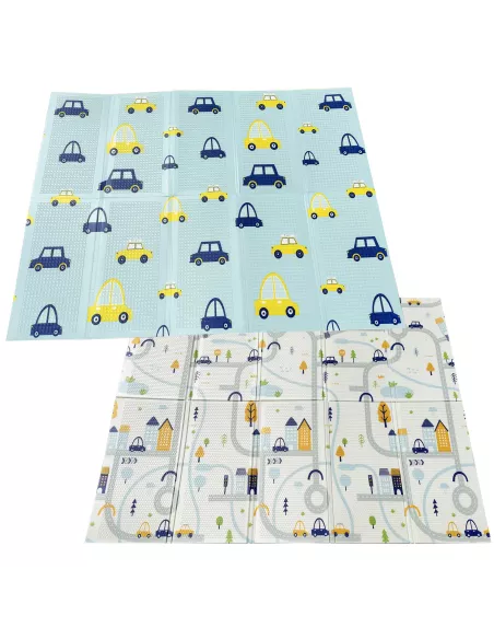 MATA PIANKOWA EDUKACYJNA SKŁADANA DUŻA 150x200cm AUTKA ULICE