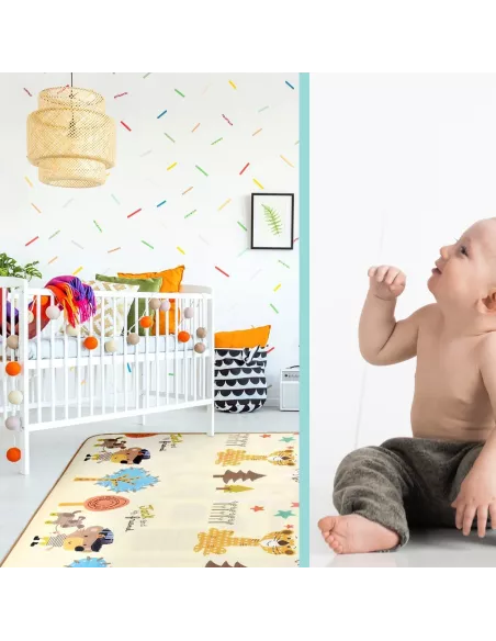 MATA PIANKOWA DUŻA DWUSTRONNA SKŁADANA 150 x 180 TYGRYS ULICE