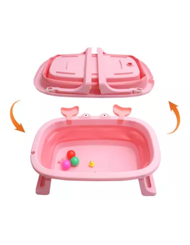 DUŻA WANIENKA WANNA DZIECI SKŁADANA TURYSTYCZNA SILIKON RÓŻ