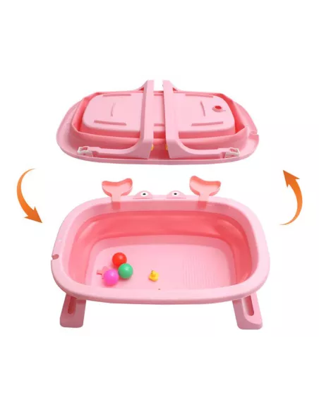 DUŻA WANIENKA WANNA DZIECI SKŁADANA TURYSTYCZNA SILIKON RÓŻ