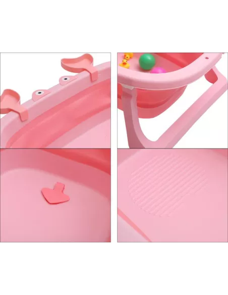 DUŻA WANIENKA WANNA DZIECI SKŁADANA TURYSTYCZNA SILIKON RÓŻ