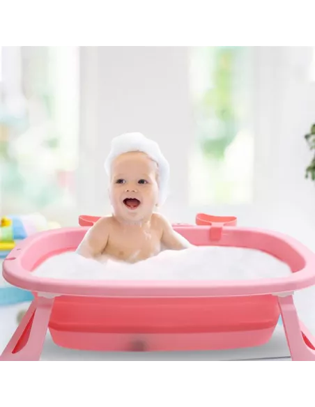 DUŻA WANIENKA WANNA DZIECI SKŁADANA TURYSTYCZNA SILIKON RÓŻ