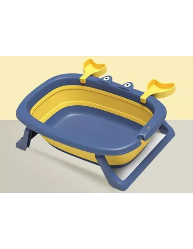 DUŻA WANIENKA WANNA DZIECI SKŁADANA TURYSTYCZNA SILIKON NIEBIESKO-ŻÓŁTA