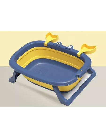 DUŻA WANIENKA WANNA DZIECI SKŁADANA TURYSTYCZNA SILIKON NIEBIESKO-ŻÓŁTA