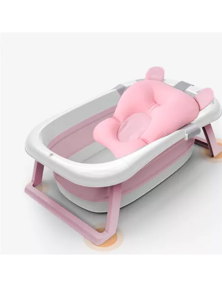 DUŻA WANIENKA WANNA DZIECI SKŁADANA TURYSTYCZNA SILIKON FOTELIK TERMOMETR RÓŻOWA