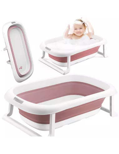 DUŻA WANIENKA WANNA DZIECI SKŁADANA TURYSTYCZNA SILIKON RÓŻOWA