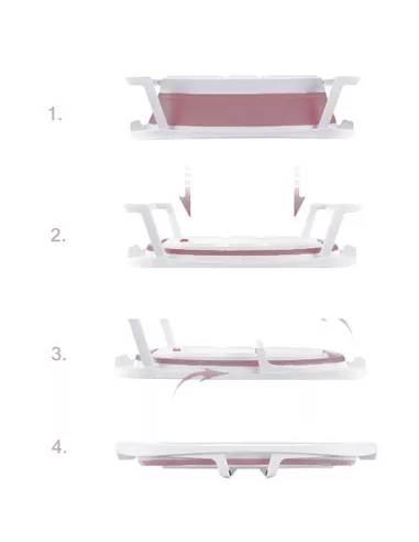 DUŻA WANIENKA WANNA DZIECI SKŁADANA TURYSTYCZNA SILIKON RÓŻOWA