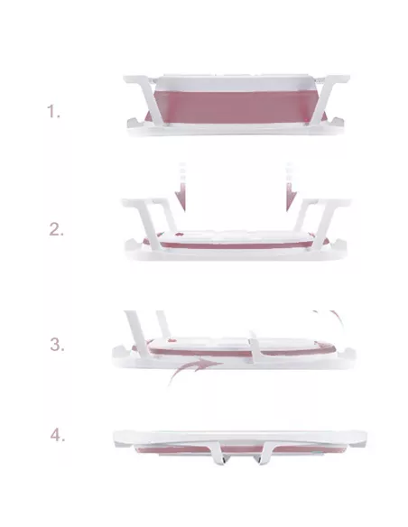 DUŻA WANIENKA WANNA DZIECI SKŁADANA TURYSTYCZNA SILIKON RÓŻOWA