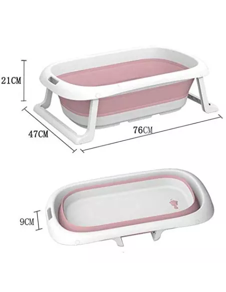 DUŻA WANIENKA WANNA DZIECI SKŁADANA TURYSTYCZNA SILIKON RÓŻOWA
