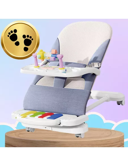 LEŻACZEK DLA NIEMOWLĄT BUJACZEK SKŁADANY NICEKIDS + PIANINKO GRZECHOTKI ZABAWKI GRAJĄCE