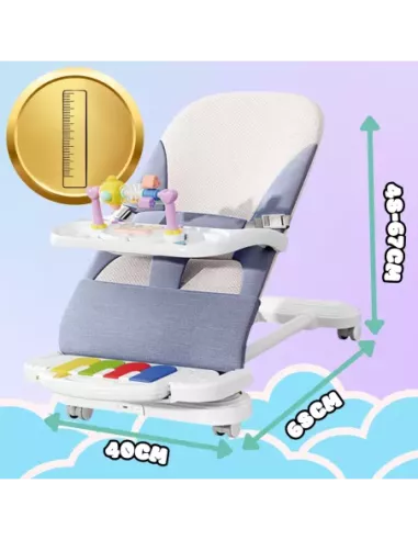 LEŻACZEK DLA NIEMOWLĄT BUJACZEK SKŁADANY NICEKIDS + PIANINKO GRZECHOTKI ZABAWKI GRAJĄCE