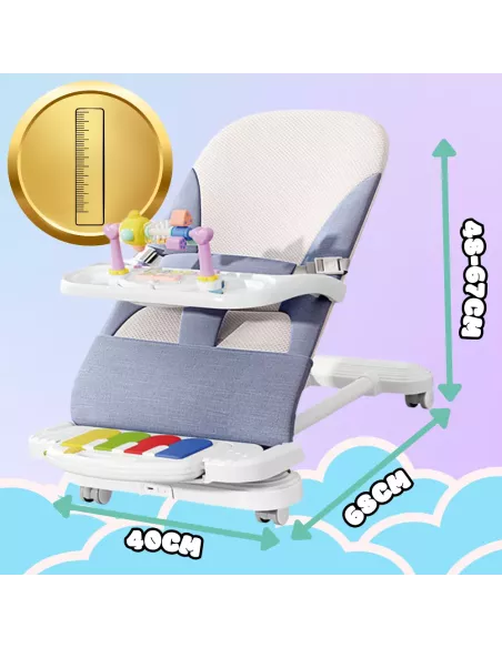 LEŻACZEK DLA NIEMOWLĄT BUJACZEK SKŁADANY NICEKIDS + PIANINKO GRZECHOTKI ZABAWKI GRAJĄCE