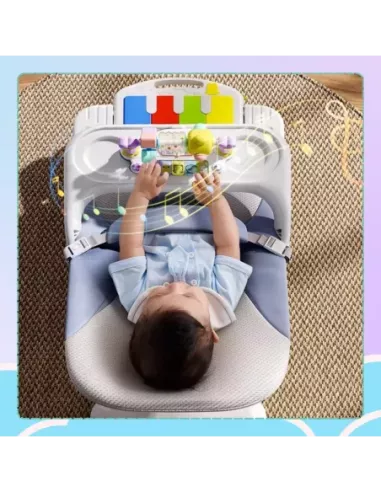 LEŻACZEK DLA NIEMOWLĄT BUJACZEK SKŁADANY NICEKIDS + PIANINKO GRZECHOTKI ZABAWKI GRAJĄCE