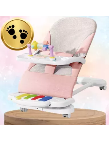 LEŻACZEK DLA NIEMOWLĄT BUJACZEK SKŁADANY NICEKIDS + PIANINKO GRZECHOTKI ZABAWKI GRAJĄCE