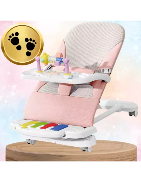 LEŻACZEK DLA NIEMOWLĄT BUJACZEK SKŁADANY NICEKIDS + PIANINKO GRZECHOTKI ZABAWKI GRAJĄCE