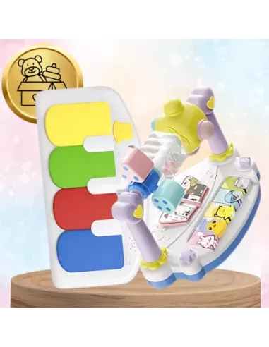 LEŻACZEK DLA NIEMOWLĄT BUJACZEK SKŁADANY NICEKIDS + PIANINKO GRZECHOTKI ZABAWKI GRAJĄCE