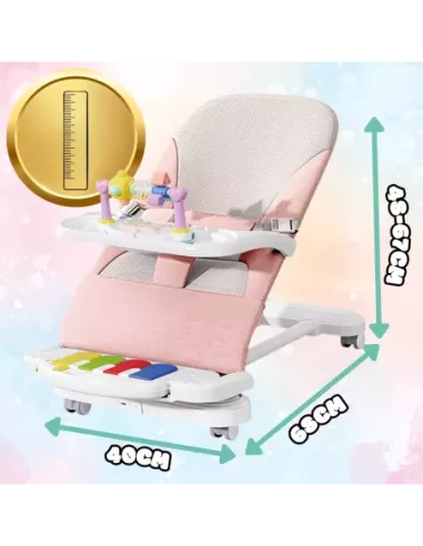 LEŻACZEK DLA NIEMOWLĄT BUJACZEK SKŁADANY NICEKIDS + PIANINKO GRZECHOTKI ZABAWKI GRAJĄCE