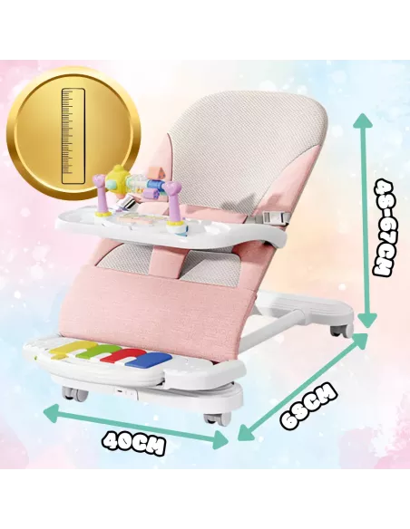 LEŻACZEK DLA NIEMOWLĄT BUJACZEK SKŁADANY NICEKIDS + PIANINKO GRZECHOTKI ZABAWKI GRAJĄCE