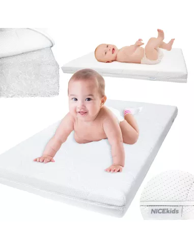 Materac NICEKIDS 120x60 4D ODDYCHAJĄCY PREMIUM Materac do Łóżeczka 120x60