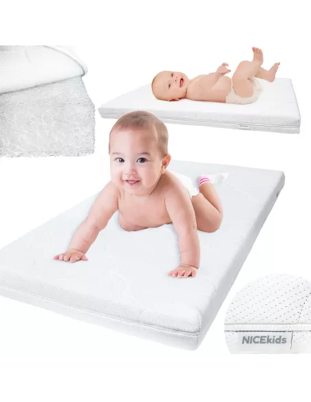 Materac NICEKIDS 120x60 4D ODDYCHAJĄCY PREMIUM Materac do Łóżeczka 120x60