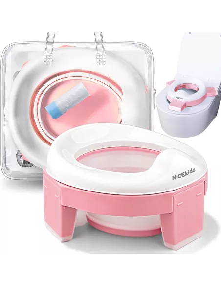 NICEKIDS nocnik antypoślizgowy 3w1 nakładka na wc sedes deskę sedesową różowy